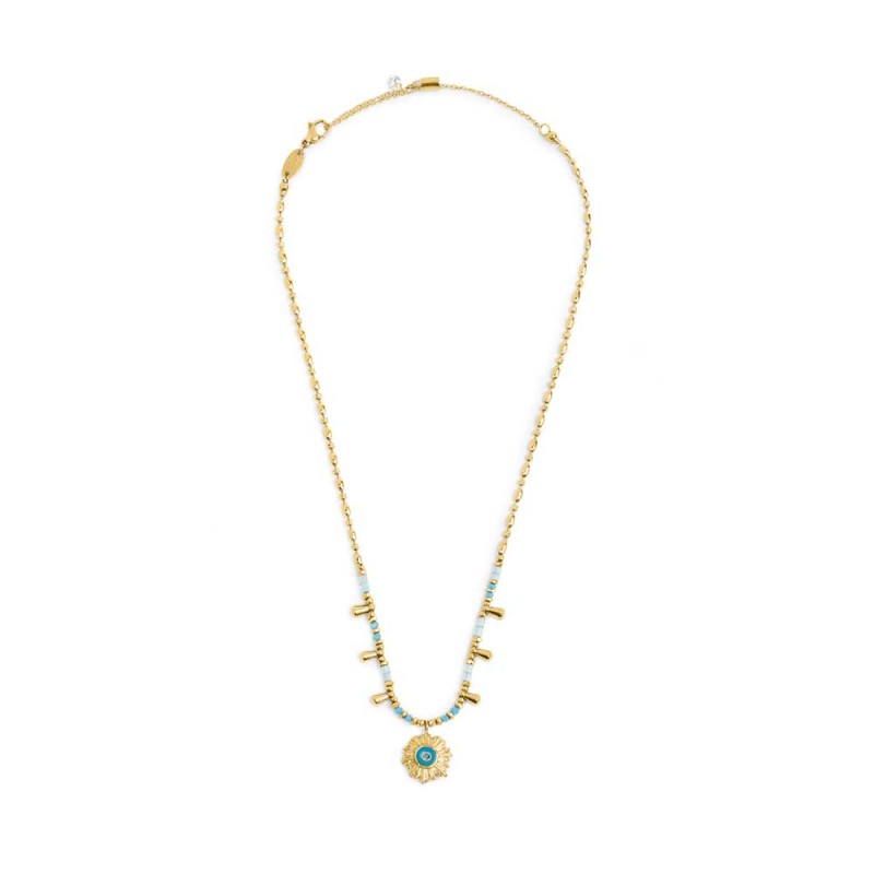 Collana catena chicco di riso con sole pendente