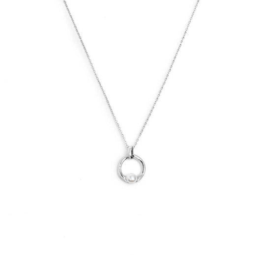 Collana catena con centrale a forma organica con perla