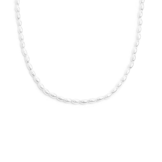 Collana catena con perle ovali