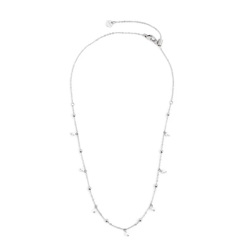 COLLANA CATENA CON SFERE E PERLE