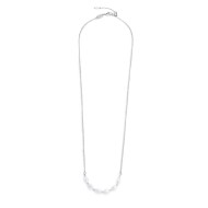 Collana catena cross con perle ovali centrali