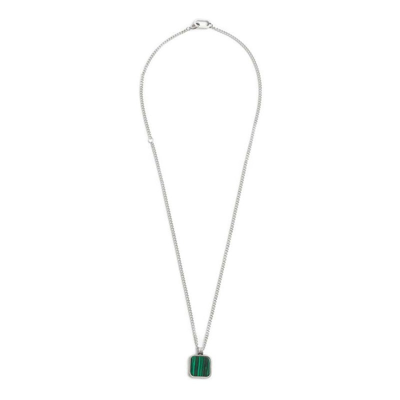Collana catena grumetta con pendente quadrato - Desidero