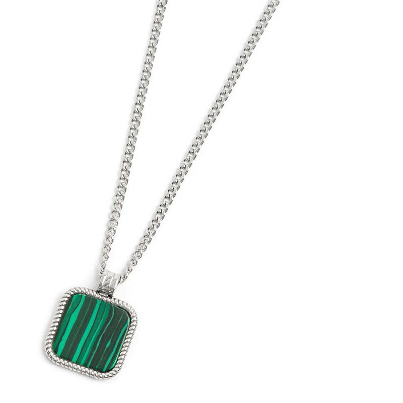 Collana catena grumetta con pendente quadrato - Desidero