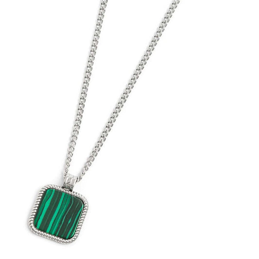 Collana catena grumetta con pendente quadrato - Desidero