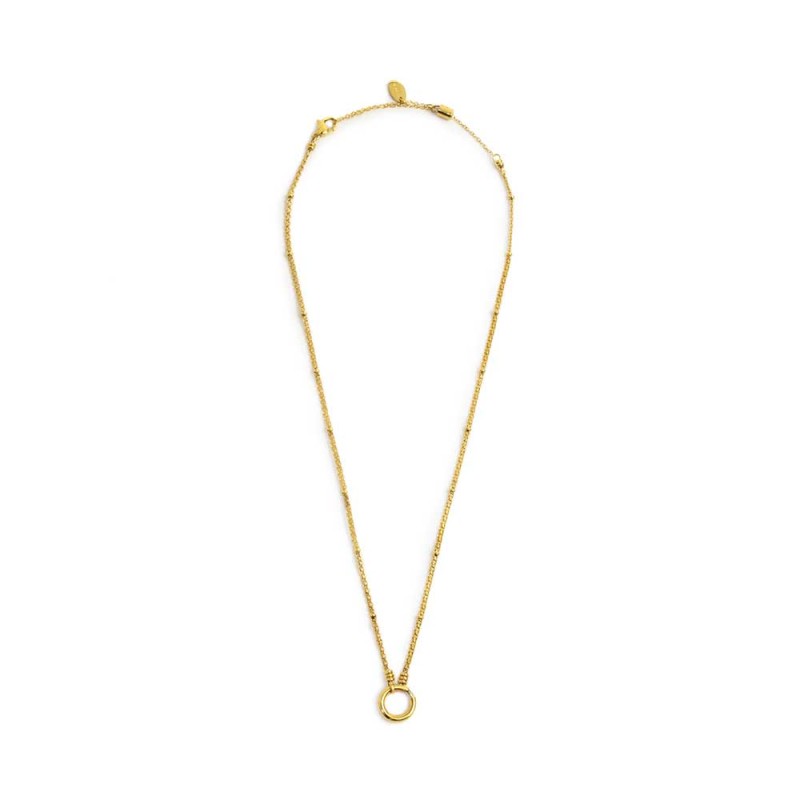 Collana catena mesh con sfere al centro moschettone ad anello