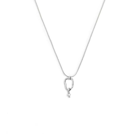 Collana catena serpentine con centrale a forma organica con perla