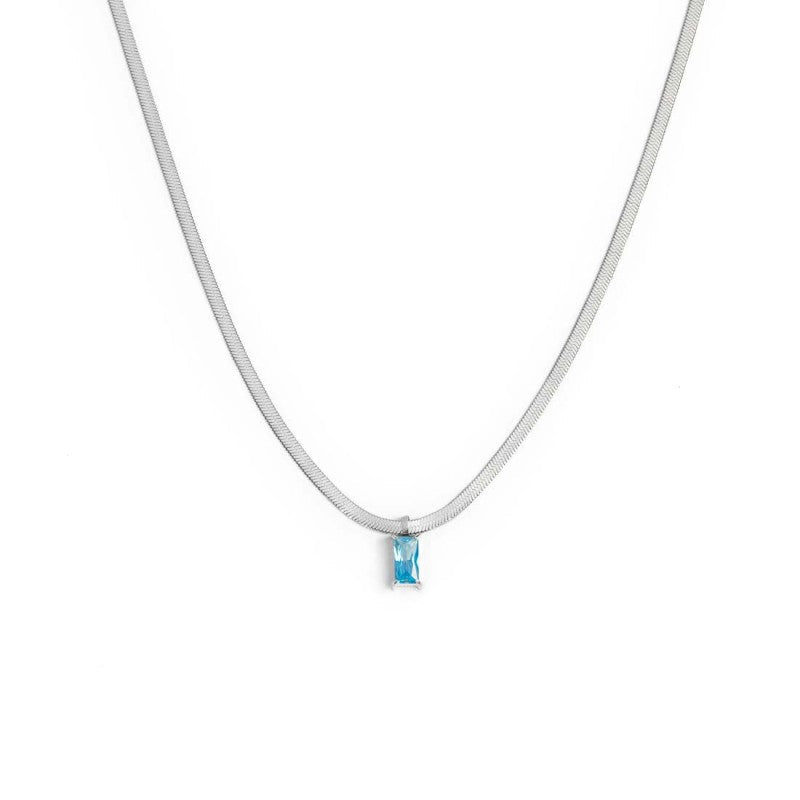 Collana catena snake con zircone baguette - Desidero