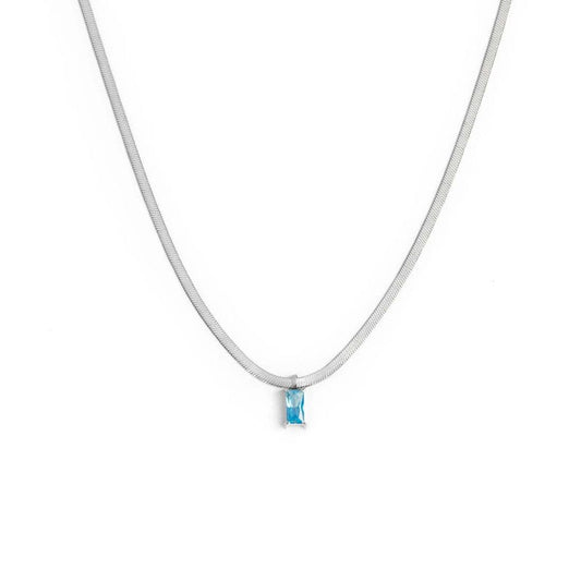 Collana catena snake con zircone baguette - Desidero