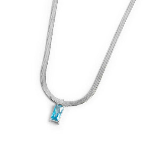 Collana catena snake con zircone baguette - Desidero