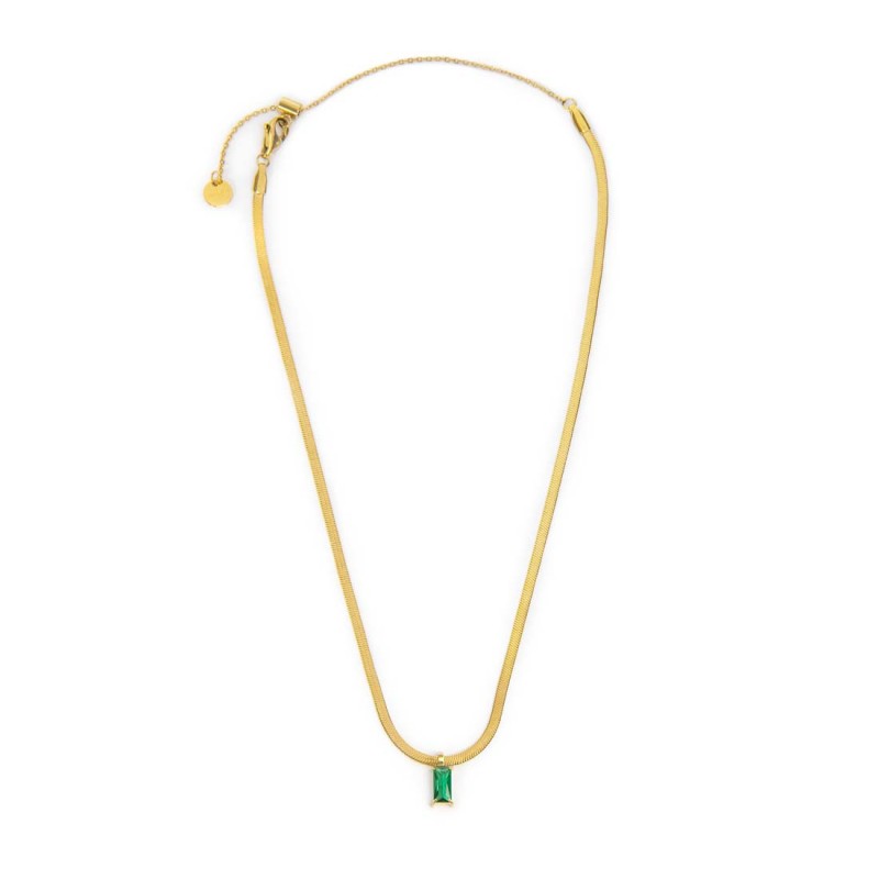 Collana catena snake con zircone baguette - Desidero