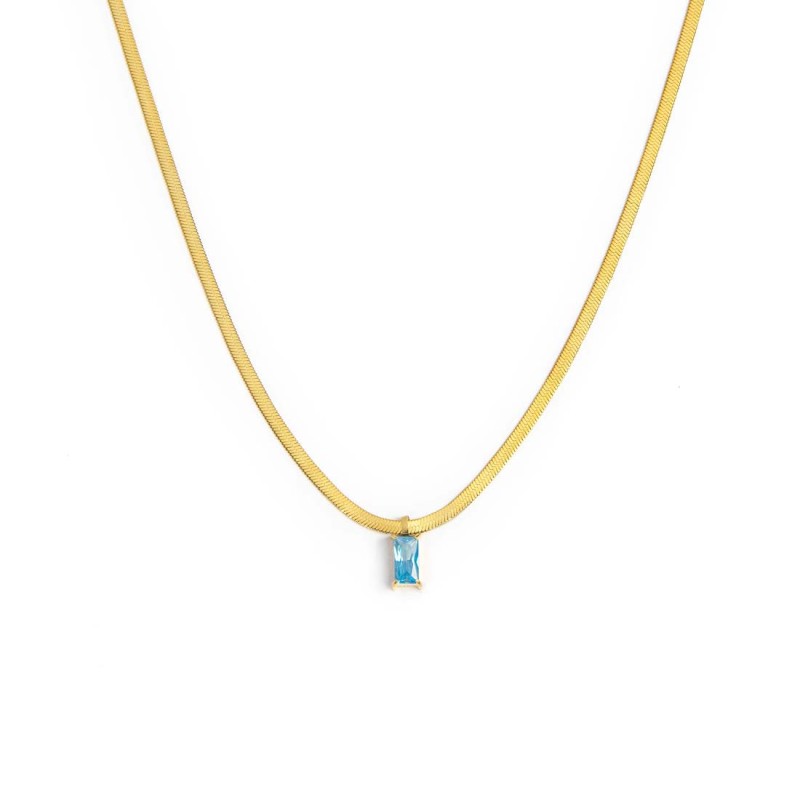 Collana catena snake con zircone baguette - Desidero