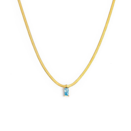 Collana catena snake con zircone baguette - Desidero