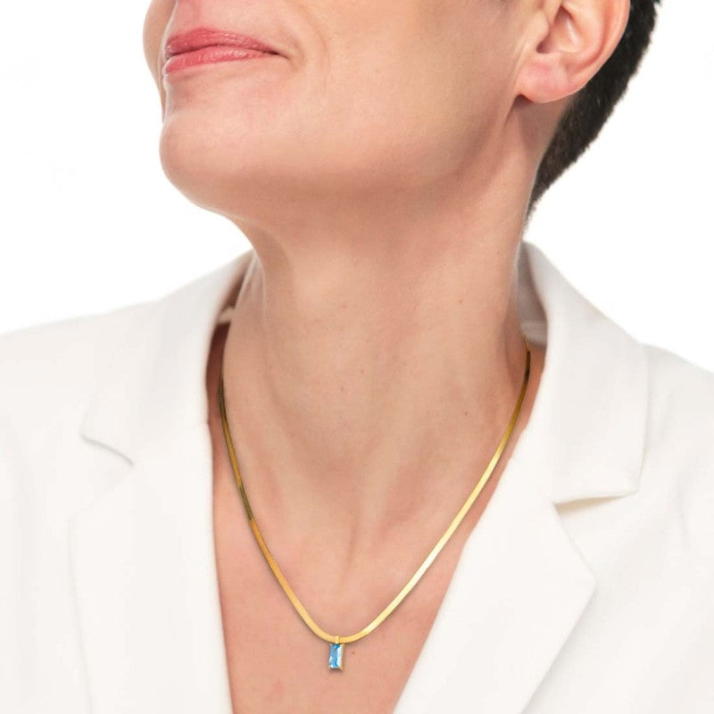 Collana catena snake con zircone baguette - Desidero