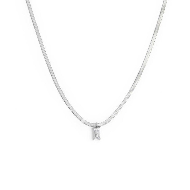 Collana catena snake con zircone baguette - Desidero