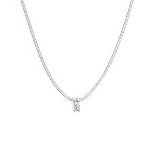 Collana catena snake con zircone baguette - Desidero