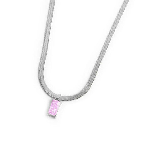 Collana catena snake con zircone baguette - Desidero