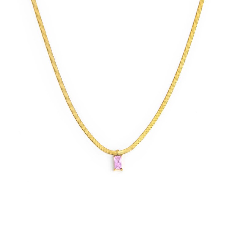 Collana catena snake con zircone baguette - Desidero