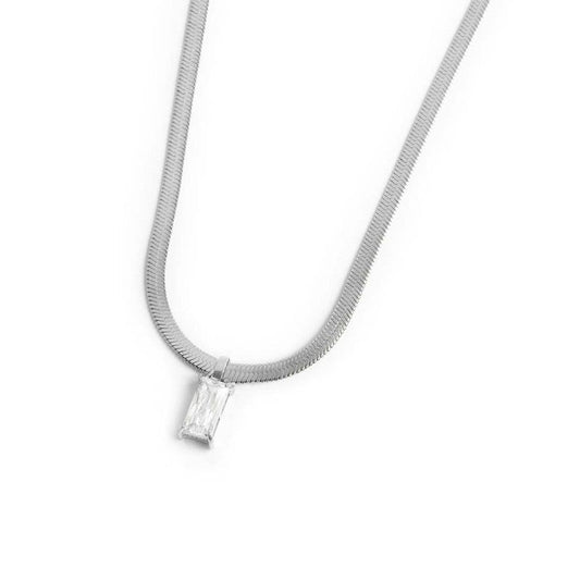 Collana catena snake con zircone baguette - Desidero