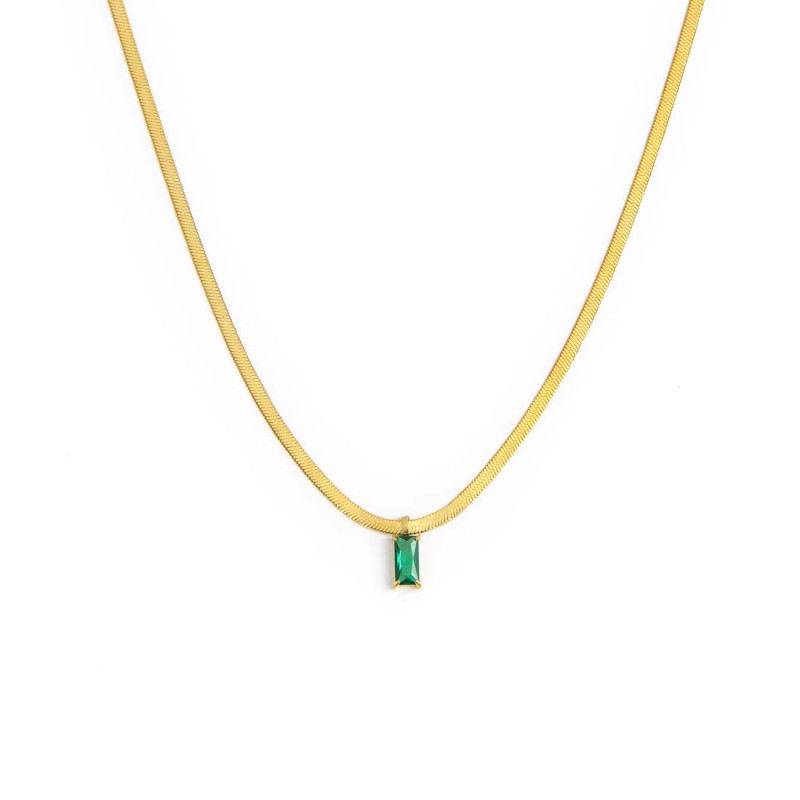 Collana catena snake con zircone baguette - Desidero