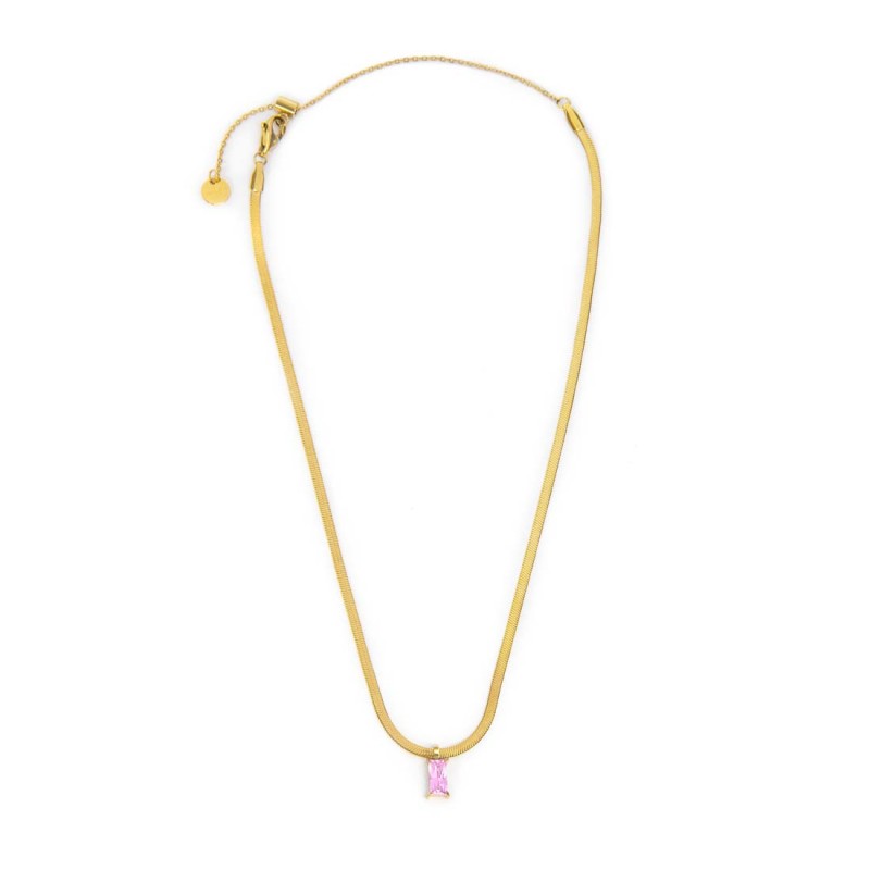 Collana catena snake con zircone baguette - Desidero