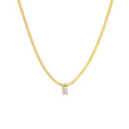 Collana catena snake con zircone baguette - Desidero