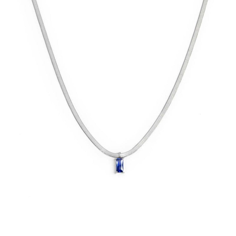Collana catena snake con zircone baguette - Desidero