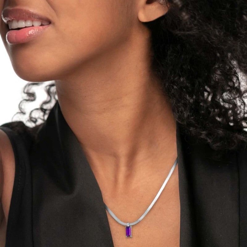 Collana catena snake con zircone baguette - Desidero
