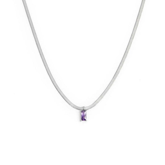 Collana catena snake con zircone baguette - Desidero