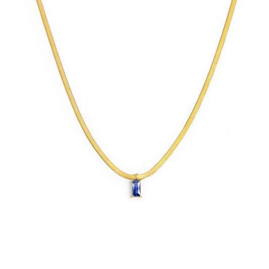 Collana catena snake con zircone baguette - Desidero