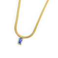 Carica l'immagine nel visualizzatore della galleria, Collana catena snake con zircone baguette - Desidero
