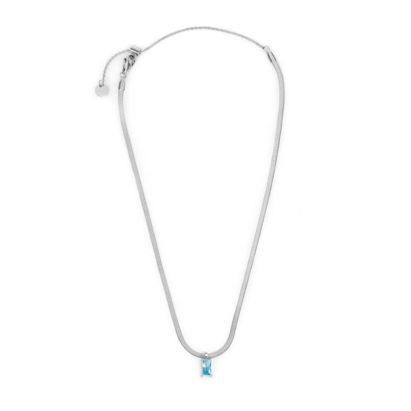 Collana catena snake con zircone baguette - Desidero