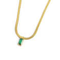 Carica l'immagine nel visualizzatore della galleria, Collana catena snake con zircone baguette - Desidero
