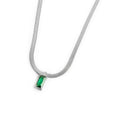 Carica l'immagine nel visualizzatore della galleria, Collana catena snake con zircone baguette - Desidero
