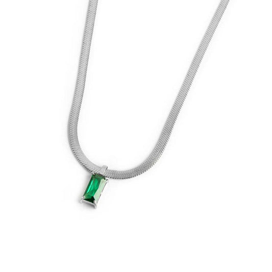 Collana catena snake con zircone baguette - Desidero