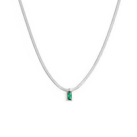 Collana catena snake con zircone baguette - Desidero