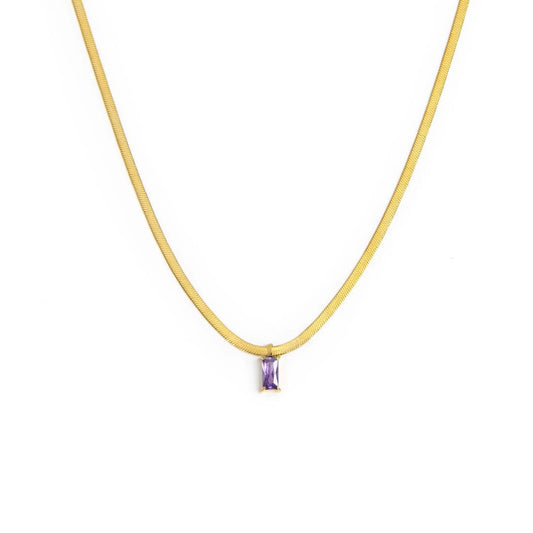 Collana catena snake con zircone baguette - Desidero
