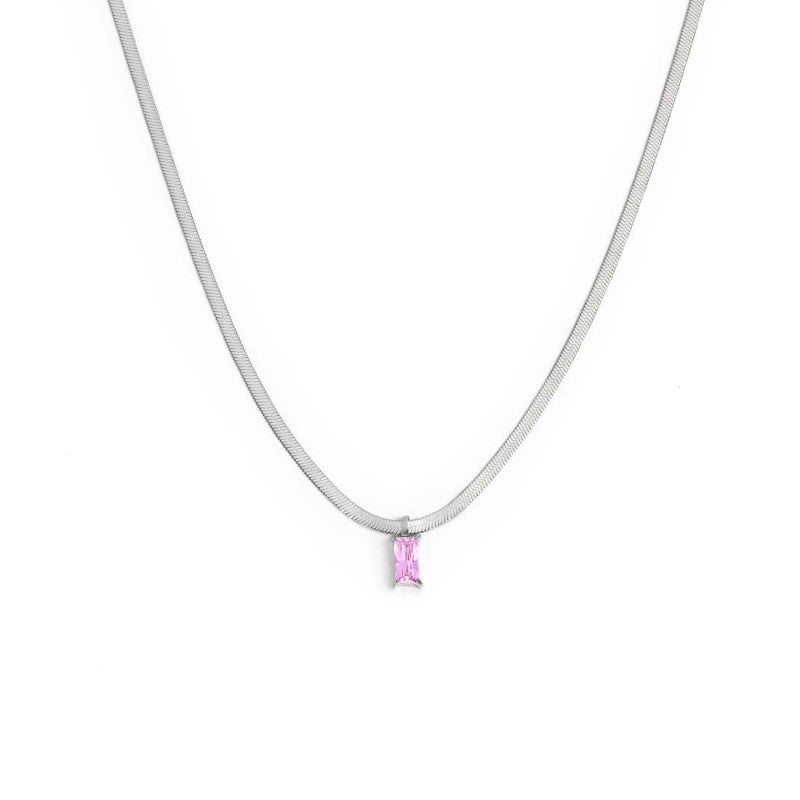 Collana catena snake con zircone baguette - Desidero