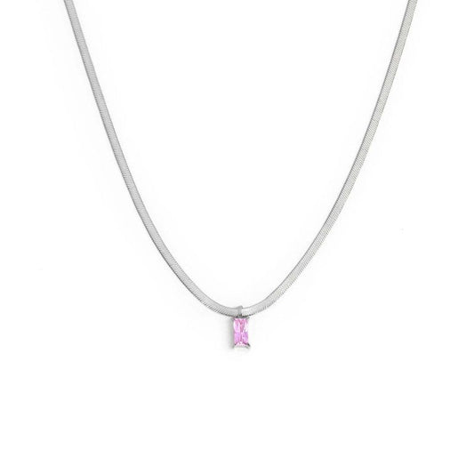 Collana catena snake con zircone baguette - Desidero