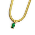 Carica l'immagine nel visualizzatore della galleria, Collana catena snake cristallo baguette centrale
