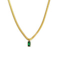 Carica l'immagine nel visualizzatore della galleria, Collana catena snake cristallo baguette centrale
