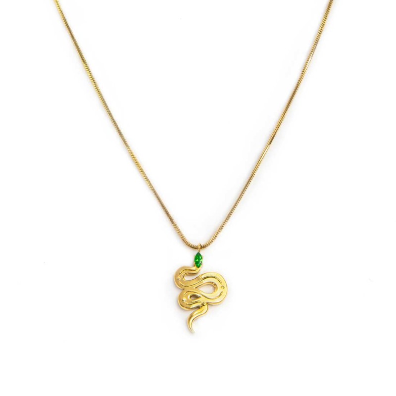 Collana catena snake quadrata con serpente pendente - Desidero