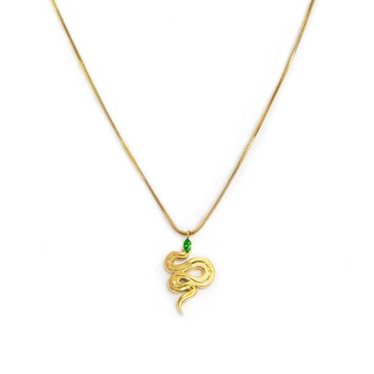 Collana catena snake quadrata con serpente pendente - Desidero