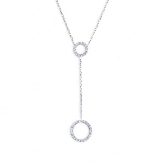 Collana cerchi con zirconi bianchi
