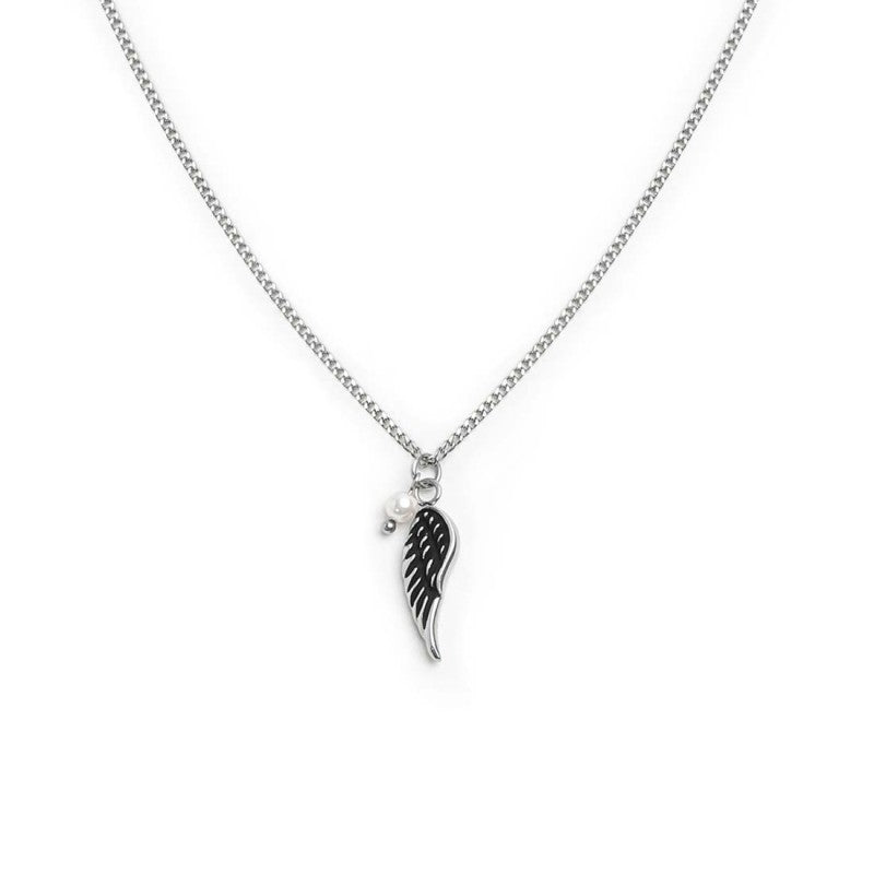 Collana con ala pendente e perla - Desidero