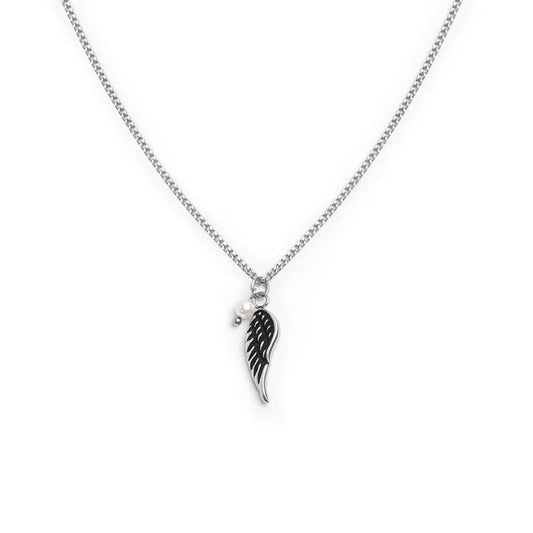 Collana con ala pendente e perla - Desidero