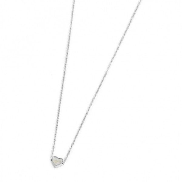 15CN034-W COLLANA CON CUORE IN MADREPERLA