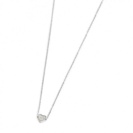 15CN034-W COLLANA CON CUORE IN MADREPERLA