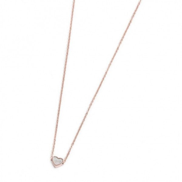 15CN034R-W COLLANA CON CUORE IN MADREPERLA