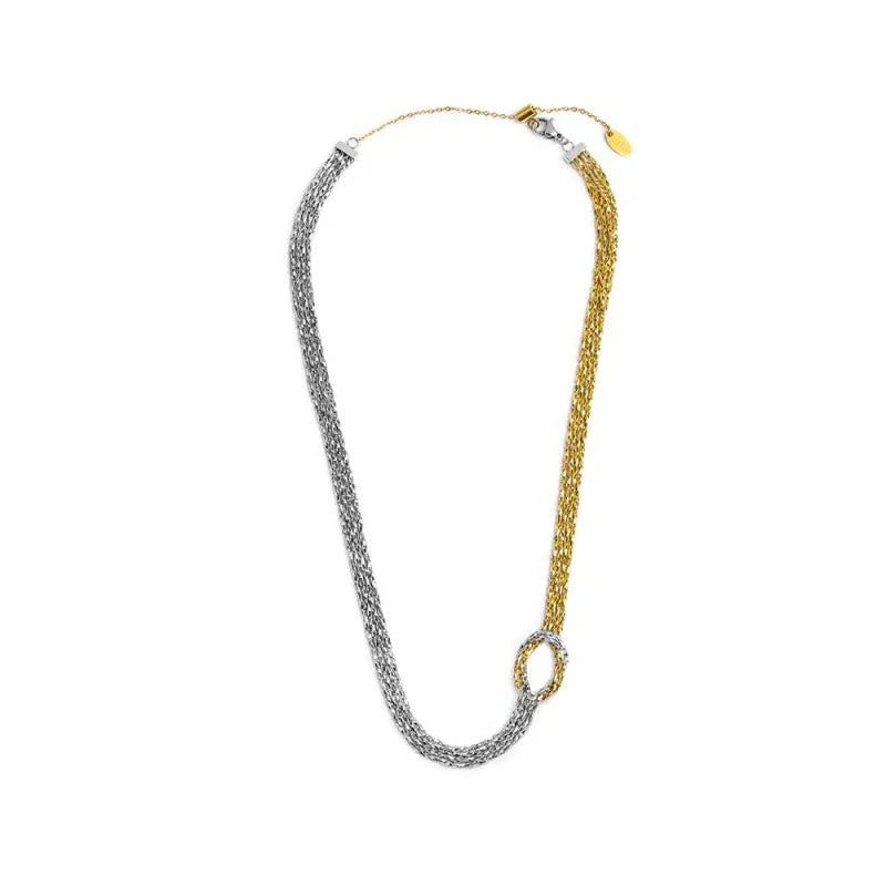 COLLANA CON NODO CATENA SNAKE QUADRATA RITORTA