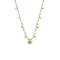 Carica l'immagine nel visualizzatore della galleria, Collana con occhio pendente ed elementi di ematite sfacetttata
